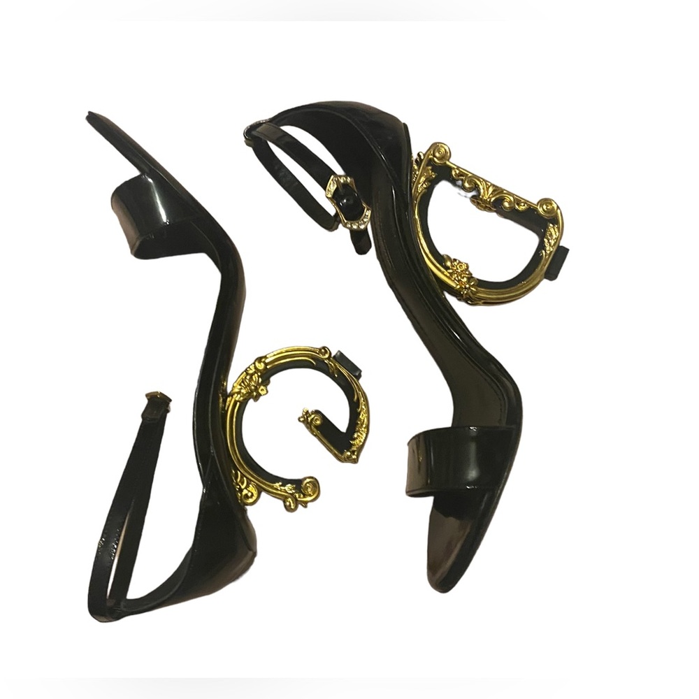 Dolce & Gabbana Black and Gold Sandals